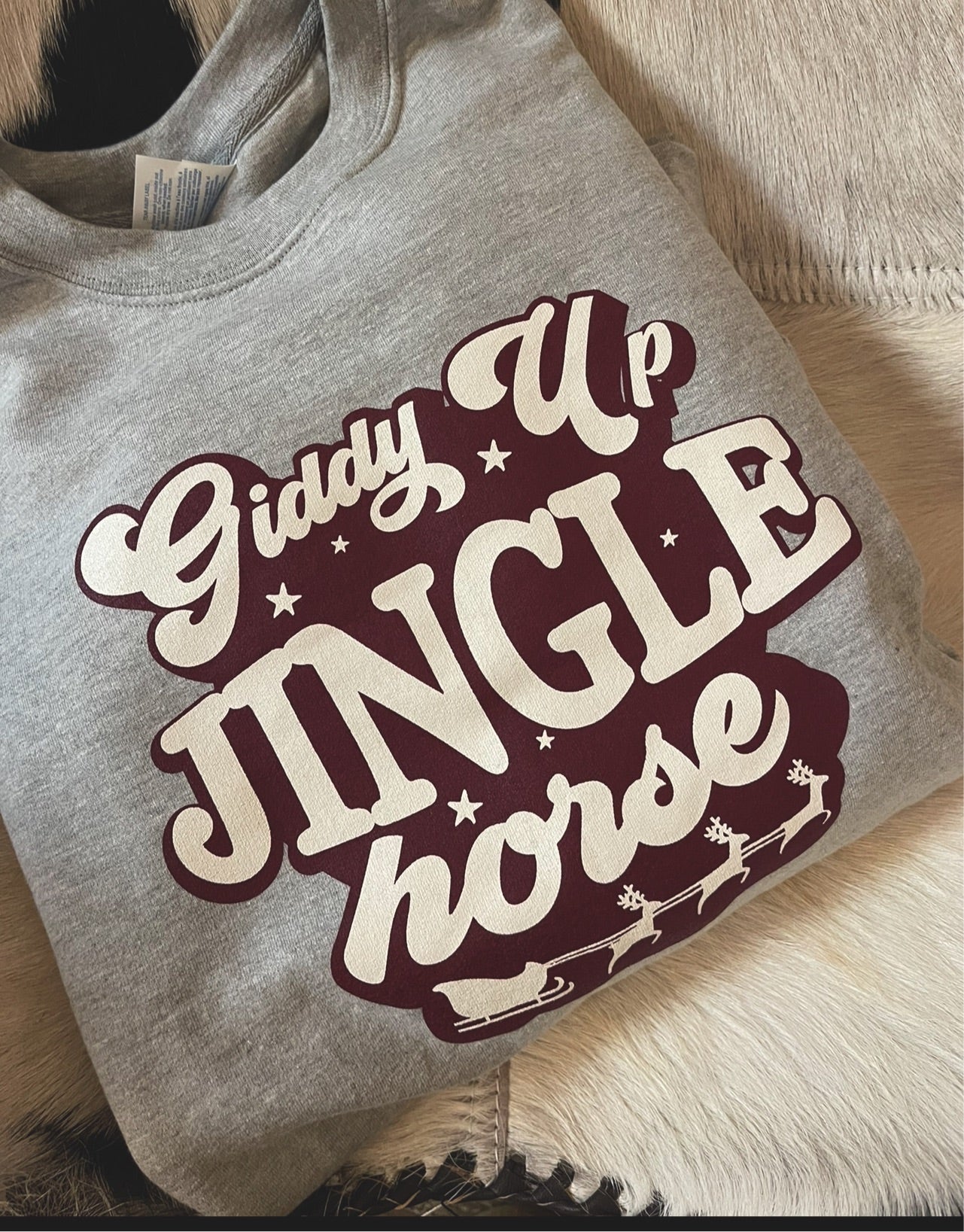 giddy Up JINGLE horse sweatshirt