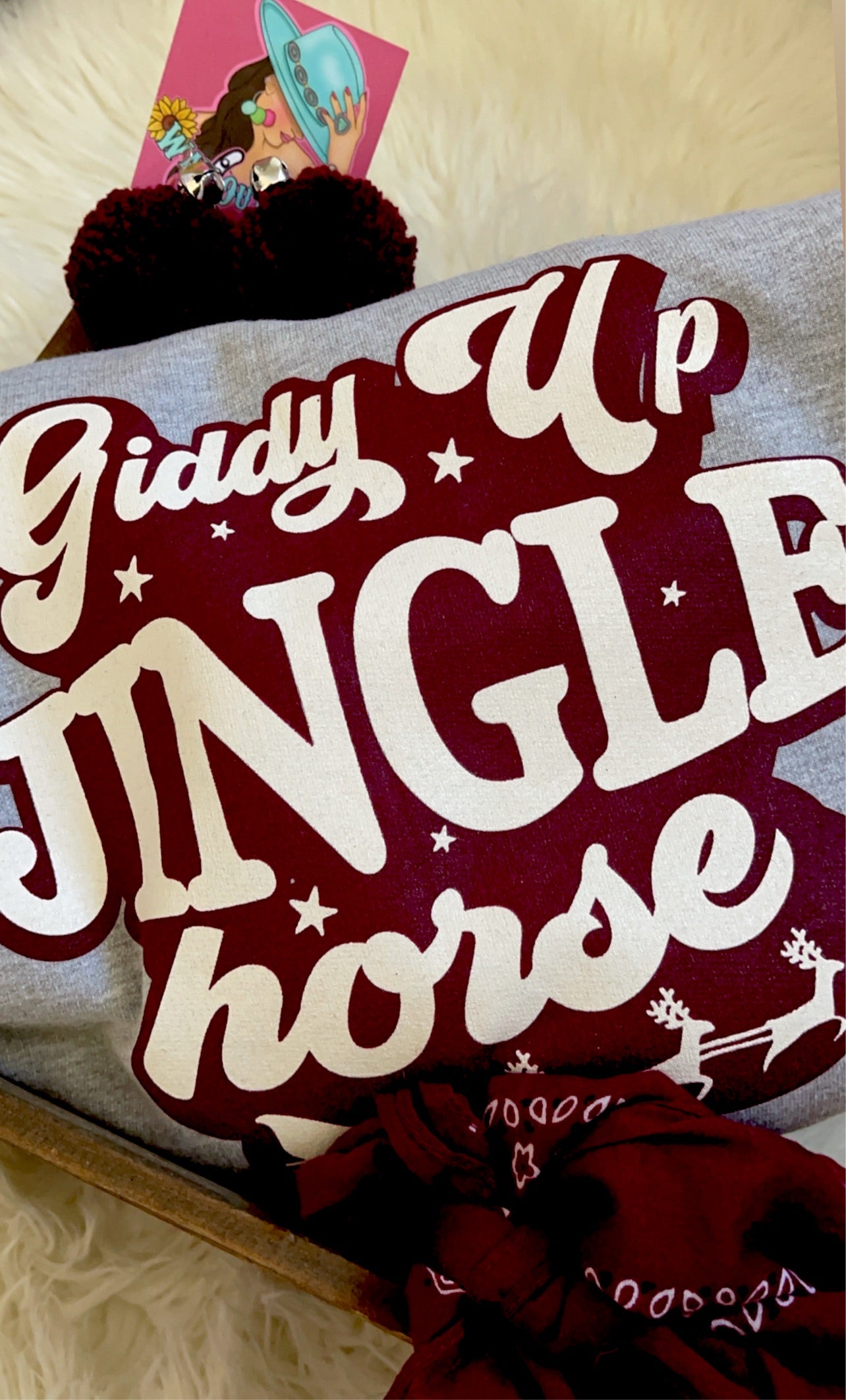 giddy Up JINGLE horse sweatshirt